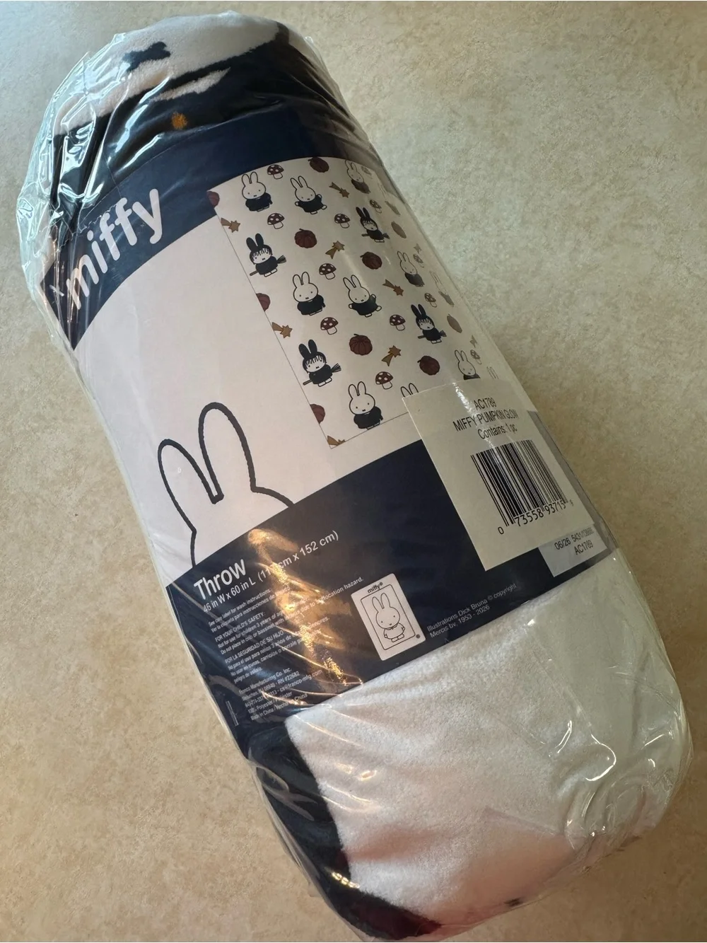 Miffy Pumpkin Glow Throw Blanket